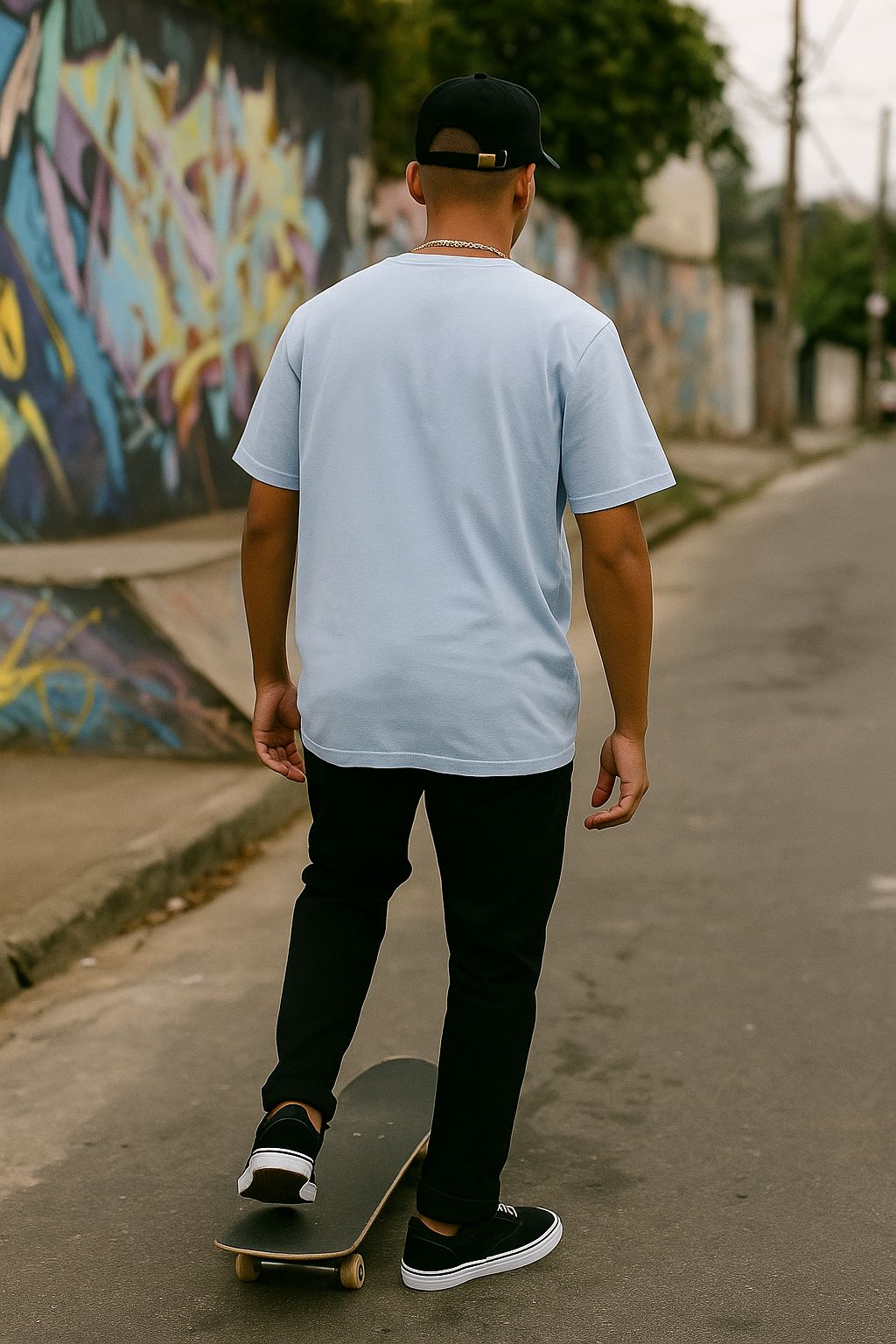 Camiseta Diamond Pocket – Azul Claro