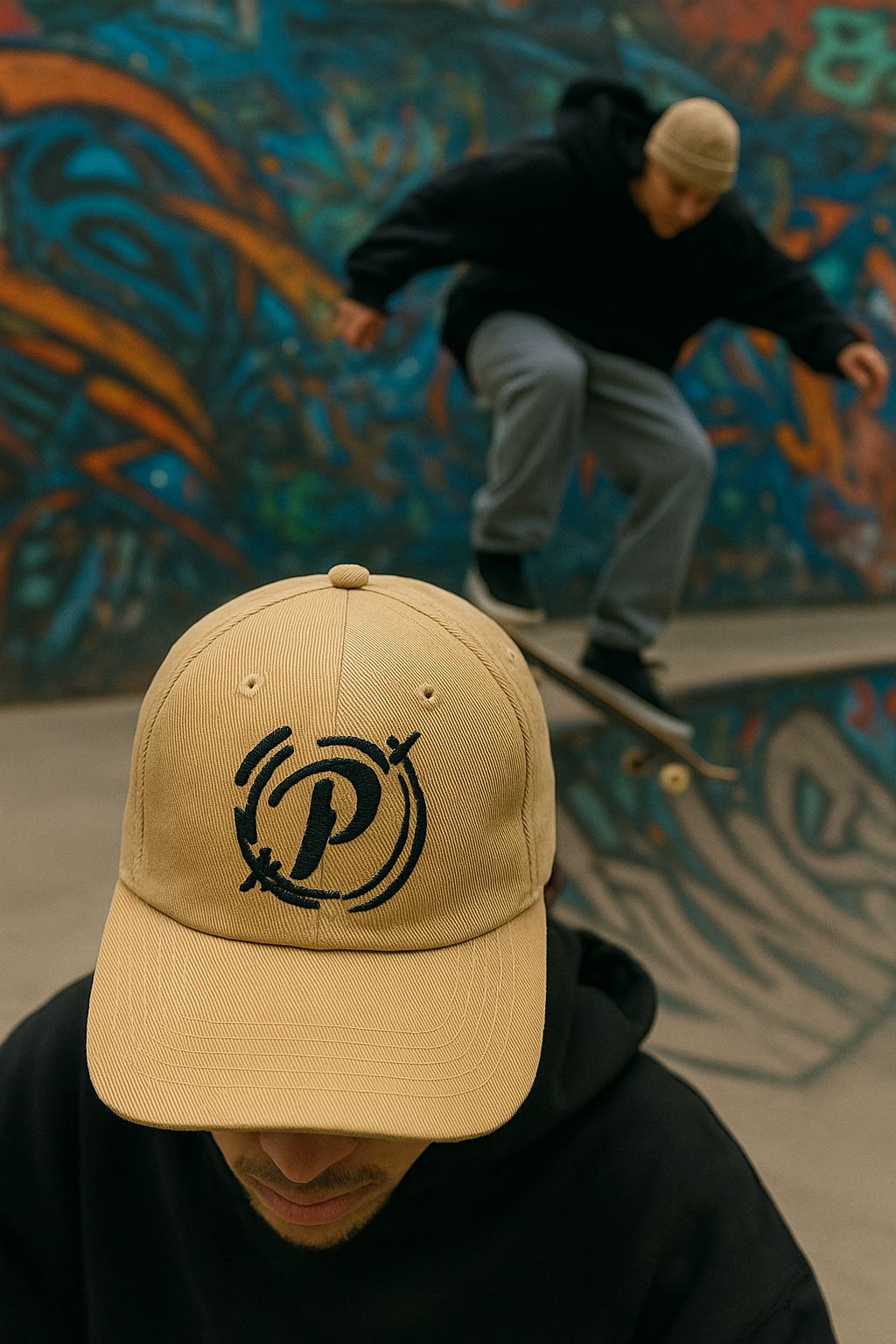 Boné Strapback Ponci Company Bege - Logo Bordado