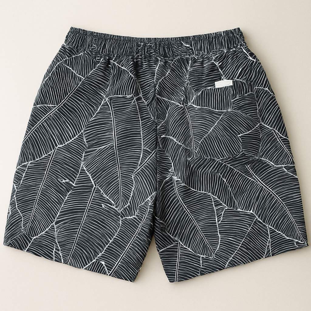 Short Ponciano Urban Leaves  Preto & Branco