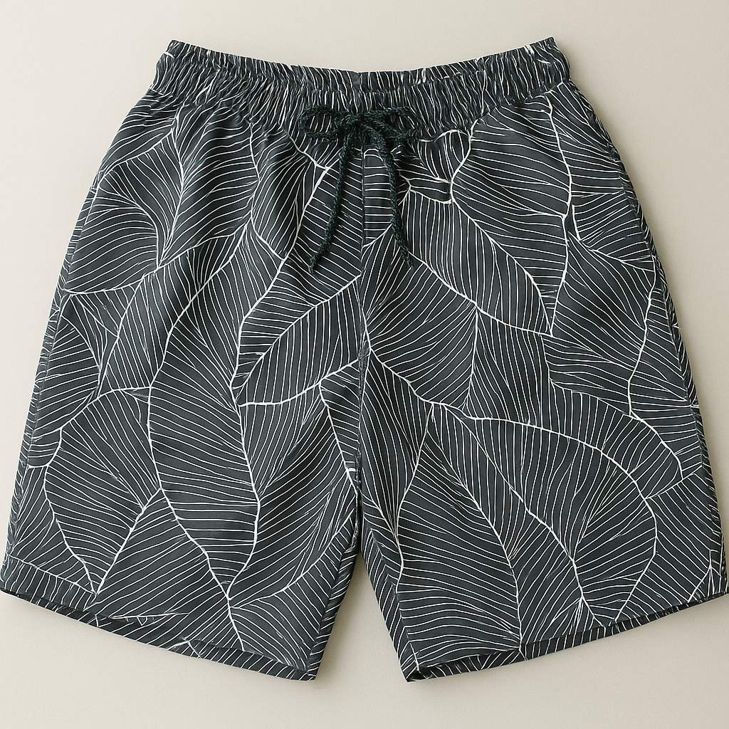 Short Ponciano Urban Leaves  Preto & Branco