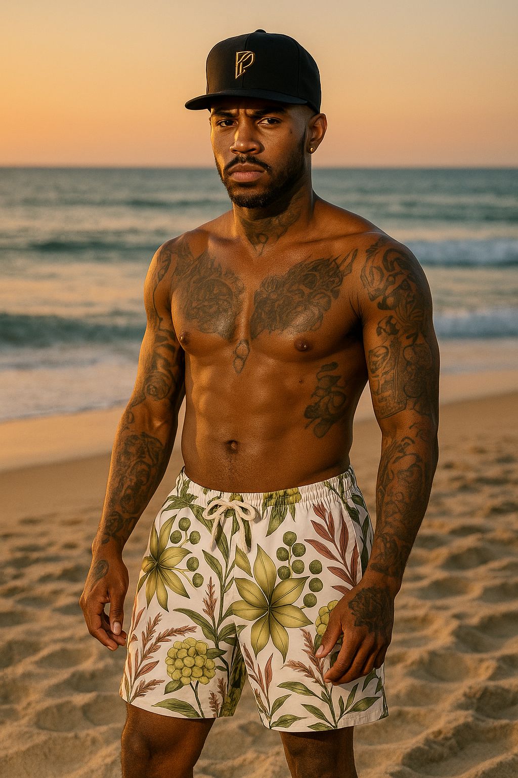 Short Floral Praia Roots  Ponciano