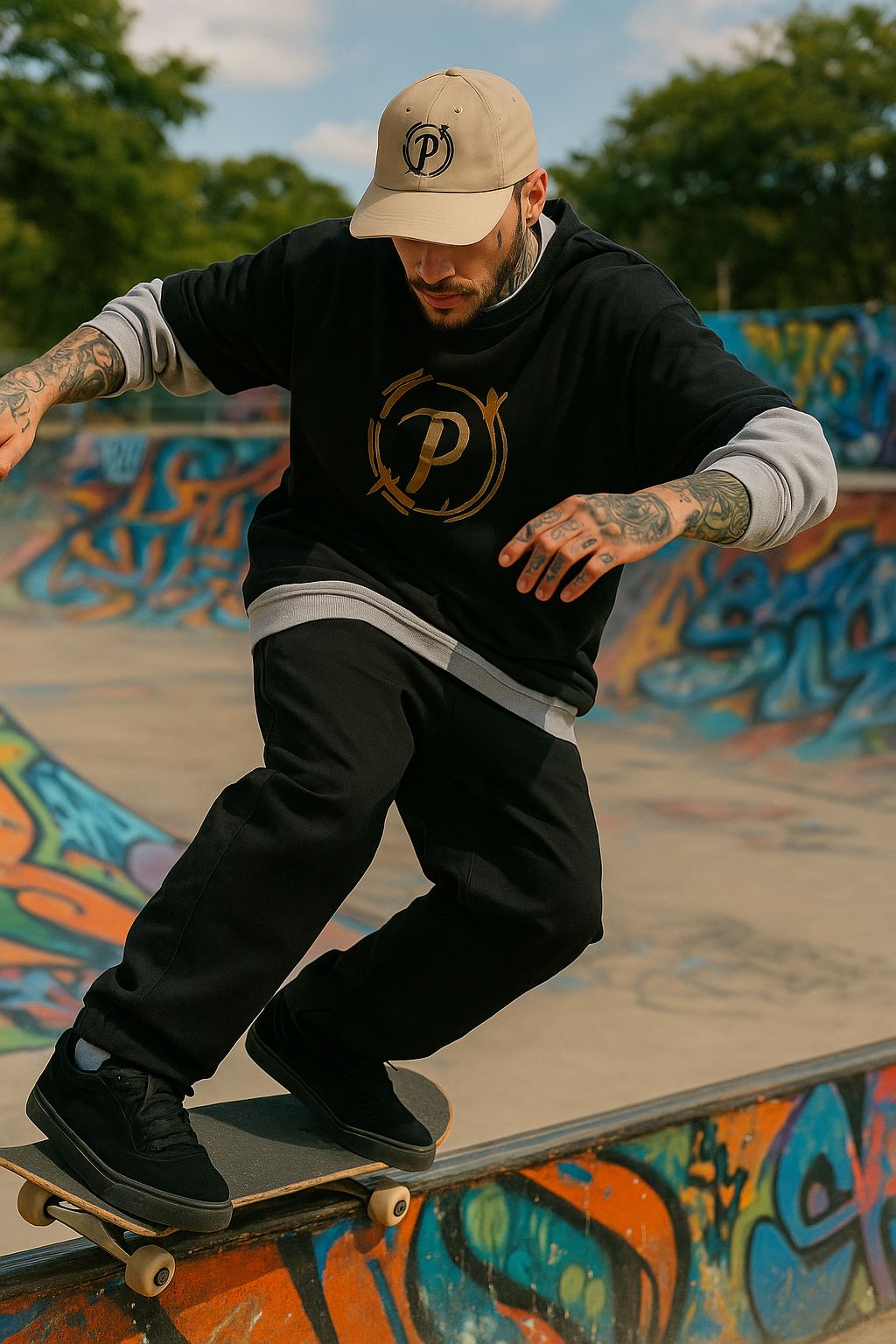 Boné Strapback Ponci Company Bege - Logo Bordado